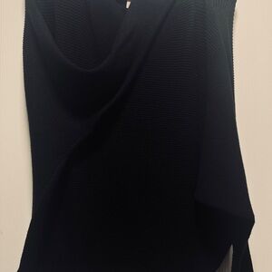 Chic Black Knit Poncho